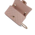 Light Pink Lambskin Quilted Mini Rectangular Flap Light Gold Hardware - Image 10