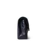 Navy Lambskin Quilted Classic Flap Medium Gold Hardware - Image 5