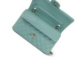 20C Tiffany Blue Caviar Quilted Classic Flap Medium LGHW - Image 13