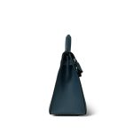 Kelly Sellier 28 Blue Jean Veau Epsom Palladium Plated E Square Stamp - Image 18