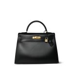 Kelly 32 Black Box Calfskin Gold Plated [C] Stamp - Image 3