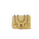 21C Light Yellow Lambskin Quilted Mini Square Flap Light Gold Hardware - Image 11
