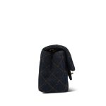 25C Dark Blue Denim Quilted Mini Rectangular Flap Aged Gold Hardware - Image 8