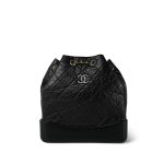 Black Aged Calfskin Quilted Gabrielle Backpack Small MHW