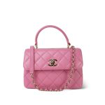 20A Pink Lambskin Quilted Small Trendy CC LGHW - Image 13