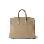 Birkin 25 Trench Togo Palladium Plated A Stamp - Image 5