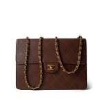 Vintage Brown Caviar Quilted Large Single Flap Bag GHW - Image 2