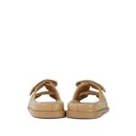 24P Beige Lambskin Quilted Velcro Sandals/Mules Light Gold Hardware - Image 4