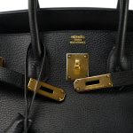 Birkin 35 Black Ardennes Gold Plated [G] Stamp - Image 6