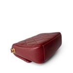 Burgundy Caviar Quilted Chain Medallion Flap Mini Antique Gold Hardware - Image 8