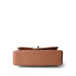 22S Caramel Lambskin Quilted Classic Flap Small Light Gold Hardware - Image 7