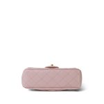 Light Pink Lambskin Quilted Sweet Camelia Single Flap Aged Gold Hardware - Image 4