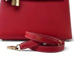 Kelly Sellier 25 Bi-Color Rouge Casaque/Bleu Thalassa Epsom White Stitching Gold Plated [P] Stamp - Image 7