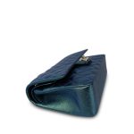 22P Iridescent Green Caviar Quilted Classic Flap Medium Light Gold Hardware - Image 7
