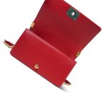 Red Lambskin Quilted Old Medium Boy Bag Aged Gold Hardware - Image 7