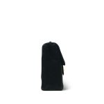 Black Velvet Mademoiselle Jumbo Single Flap Gold Hardware - Image 5