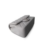 20C Light Grey Lambskin Quilted Mini Rectangular Flap Silver Hardware - Image 8
