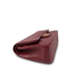 18C Dark Red Glittery Caviar Quilted Jumbo Classic Flap Aged Gold Hardware - Image 6