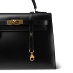 Kelly Sellier 32 Black Box Calfskin Gold Plated C Square Stamp - Image 5