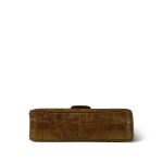 Beige Lizard Mini Rectangular Flap Aged Gold Hardware - Image 4