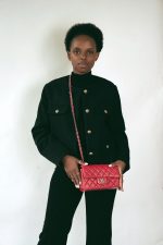 16C Red Lambskin Quilted Mini Rectangular Flap LGHW - Image 2