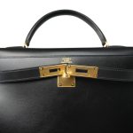 Kelly 32 Black Box Calfskin Gold Plated [C] Stamp - Image 12