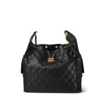Black Caviar Quilted 25 Bag Large Aged Gold Hardware