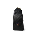 Black Caviar Quilted 25 Bag Large Aged Gold Hardware - Image 7
