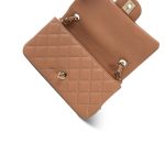 18S Dark Beige Caviar Quilted Mini Rectangular Flap LGHW - Image 11