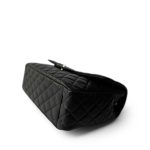 Black Caviar Quilted XXL Jumbo Single Flap Light Gold Hardware - Image 6