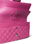 Pink Lambskin Quilted Classic Flap Medium Silver Hardware - Image 8