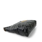 22S Black Calfskin Quilted 22 Hobo Bag Small Aged Gold Hardware - Image 12