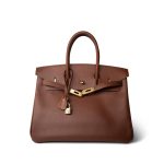 Birkin 35 Brown Ardennes Leather Gold Plated [A] Stamp - Image 8