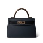 Mini Kelly Sellier Tri-Color Gris Misty/Noir/Alezan Epsom Gold Plated W Stamp - Image 2