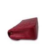 Red Lambskin Quilted Half Moon Flap Small GHW - Image 7
