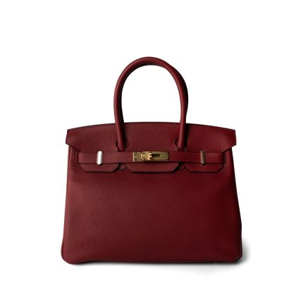 Birkin 30 Rouge Grenat Togo Gold Plated A Stamp