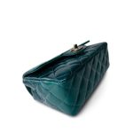 23P Multi Tone Green Patent Quilted Mini Rectangular Flap Light Gold Hardware - Image 9
