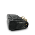 Black Lambskin Quilted Full Flap Medium CC Bag Gold Hardware - Image 17