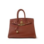 Birkin 35 Brown Veau Togo Gold Plated D Square Stamp - Image 7