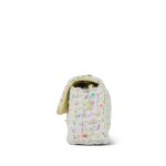 23S White/Light Yellow/Multicolor Sequin Tweed Quilted Mini Rectangular Flap Light Gold Hardware - Image 4