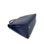 Kelly Sellier 28 Bleu Saphir Box Calfskin Gold Plated Y Circle Stamp - Image 5