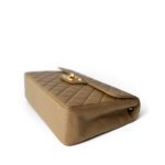Vintage Dark Beige Lambskin Quilted Classic Single Flap Jumbo GHW - Image 8