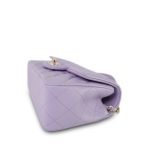 24P Violet/Light Purple Lambskin Quilted Mini Top Handle Light Gold Hardware - Image 5