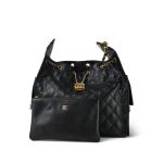 Black Caviar Quilted 25 Bag Large Aged Gold Hardware - Image 12