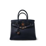 Birkin 30 Bleu Nuit Veau Togo Rose Gold Plated D Stamp - Image 4