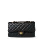 Black Caviar Quilted Medium Classic Flap GHW - Image 3