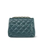 Dark Green Lambskin Quilted Mini Square Flap LGHW - Image 12