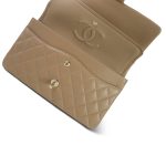 22A Dark Beige Quilted Caviar Classic Flap Medium LGHW - Image 4
