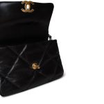 20S Black Goatskin Quilted 19 Flap Small MHW - Image 8