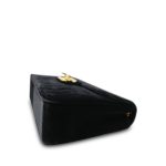 Black Velvet Mademoiselle Jumbo Single Flap Gold Hardware - Image 8
